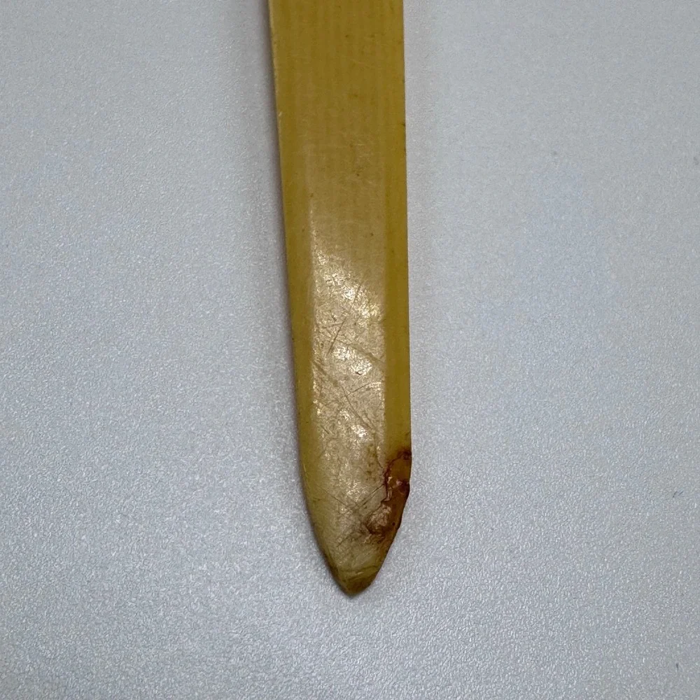 Vintage Letter Opener‎ Plastic Floral Green Yellow